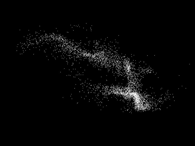 Swarm Oeuvre générative Ordinateur, programme spécifique, vidéoprojecteur 3 exemplaires + 1 EA Dimension variable 2013 Antoine Schmitt